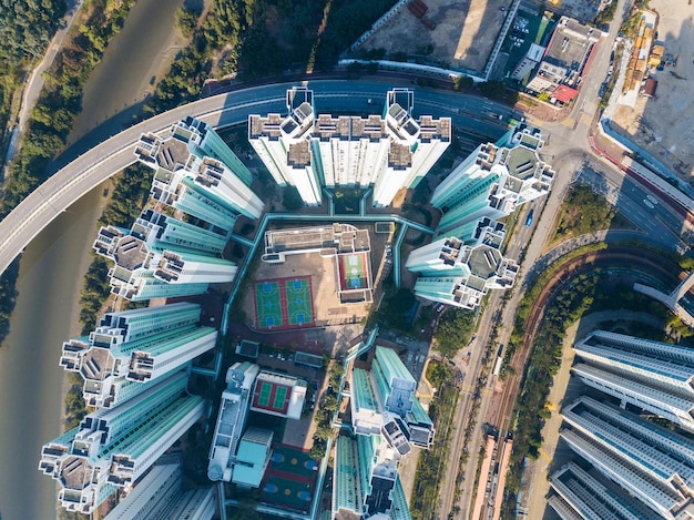 Vista dall'alto della città residenziale