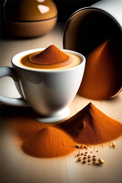 Vista dall'alto della tazza di caffè