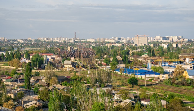 Vista dall'alto della zona industriale di Odessa, Ucraina