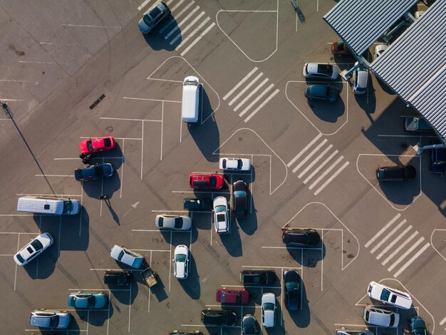 Vista dall'alto dello spazio per la copia dei posti auto