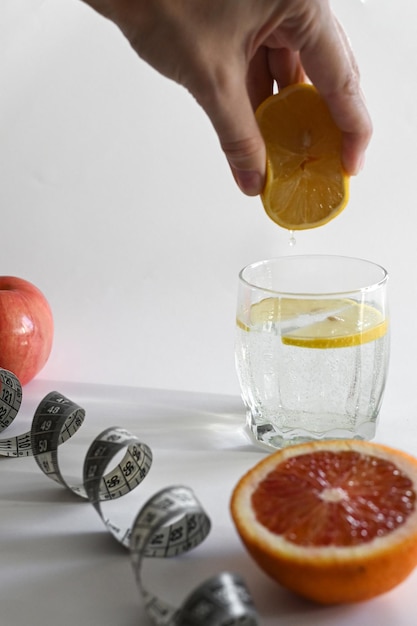 Vista dall'alto di frutta e verdura fresca Assistenza sanitaria Dieta equilibrata