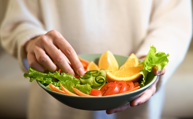 Vista dall'alto di frutta e verdura fresca Assistenza sanitaria Dieta equilibrata