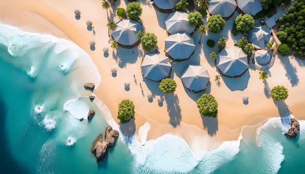 Vista dall'alto di una bellissima spiaggia tropicale