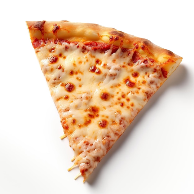 Vista dall'alto di una pizza alla mozzarella italiana isolata su uno sfondo vuoto
