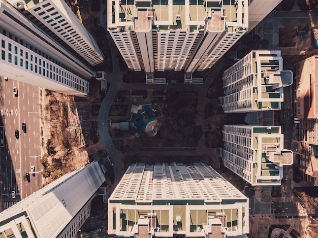 Vista dall'alto sul quartiere con edifici