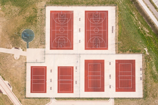 Vista dall'alto un campo da pallavolo