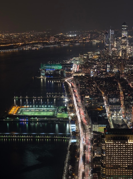 Vista dall'osservatorio del World Trade Center One edificio a nord-ovest del fiume Hudson