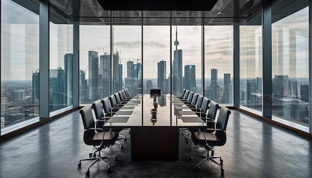 vista dalla finestra di un edificio vista dal molo visione dalla finestra generativa AI