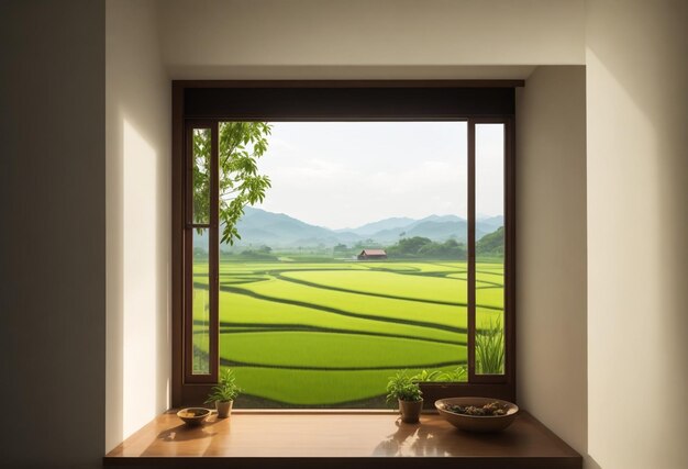 vista dalla finestra di una casa