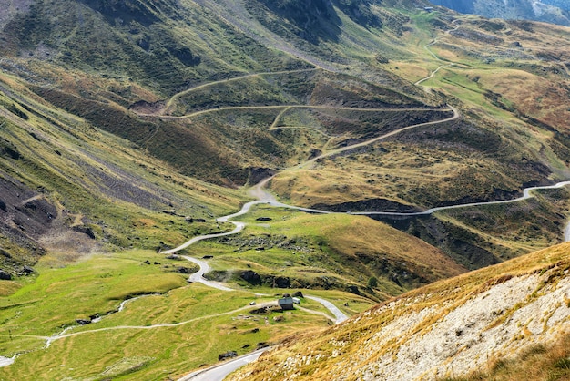 Vista del Col du Tourmalet nelle montagne dei Pirenei