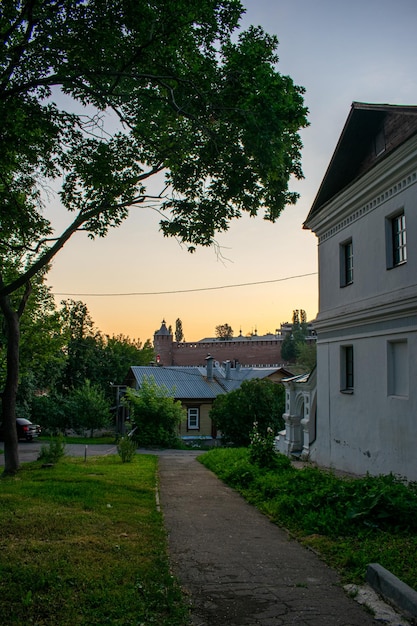 Vista del Cremlino all'alba. Nizhny Novgorod