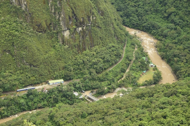 Vista del fiume dal villaggio MachuPicchu Perù Sud America