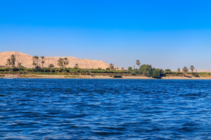 Vista del fiume Nilo a Luxor in Egitto