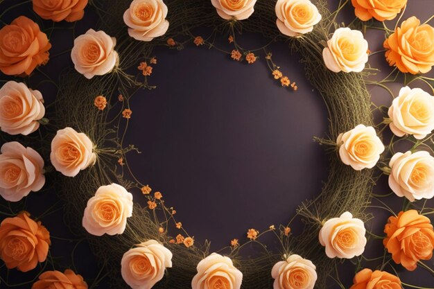 vista del fondo elegante della carta da parati del modello del giardino delle rose dello sfondo floreale di nozze