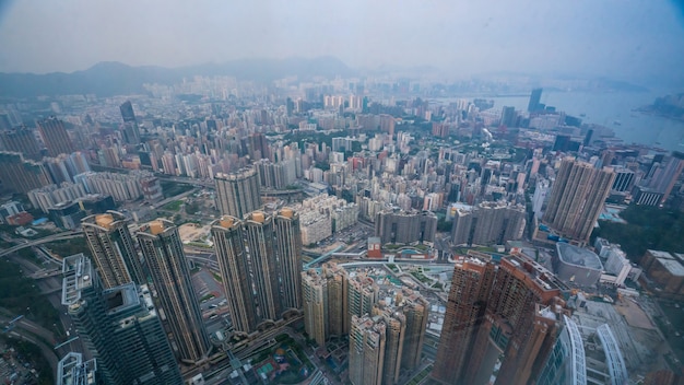 Vista del grattacielo di edificio commerciale a Hong Kong