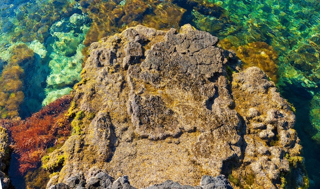 Vista del mare colorato di Linosa, Sicilia