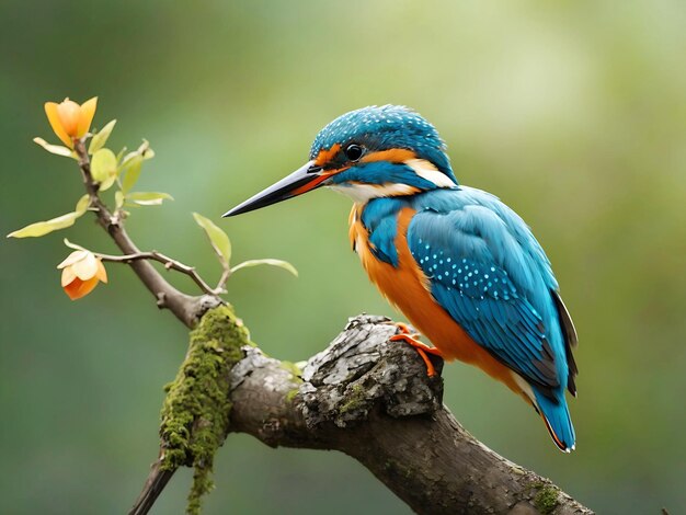 Vista del martin pescatore nella foresta AI generativa