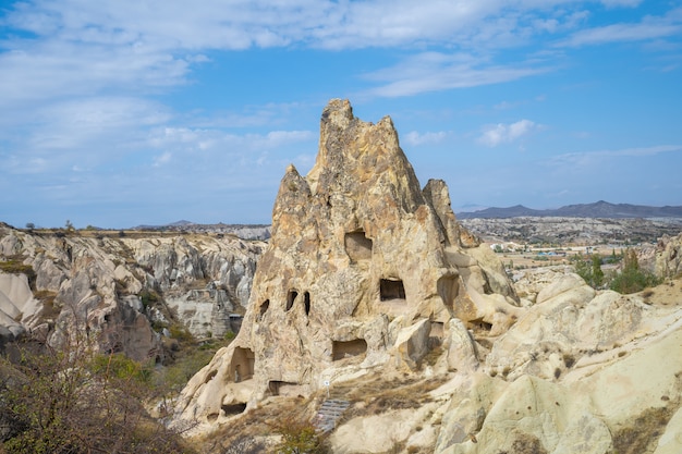 Vista del paesaggio di Cappadocia a Goreme, Turchia