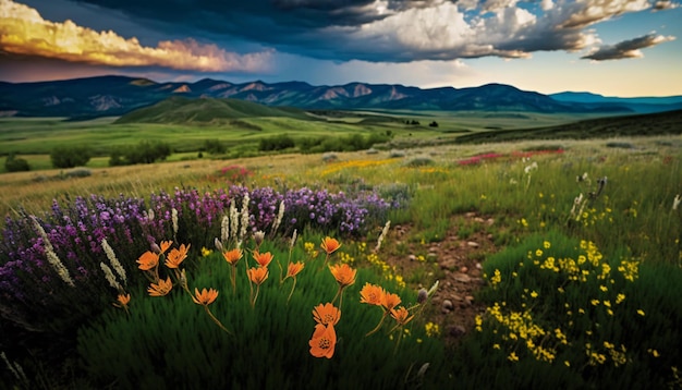 Vista del paesaggio primaverile