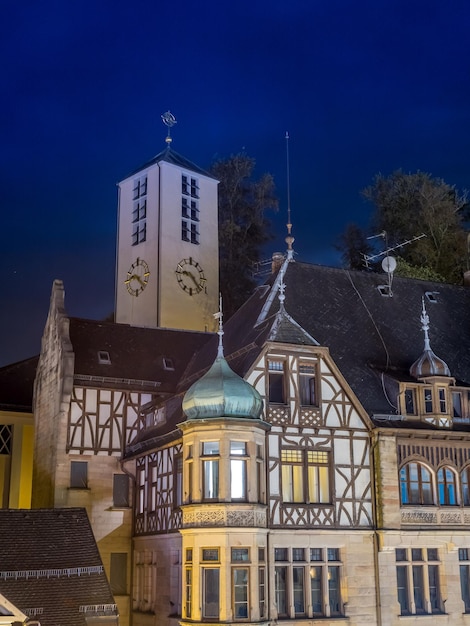 Vista del paesaggio urbano della città di Triberg nella regione della Foresta Nera in Germania