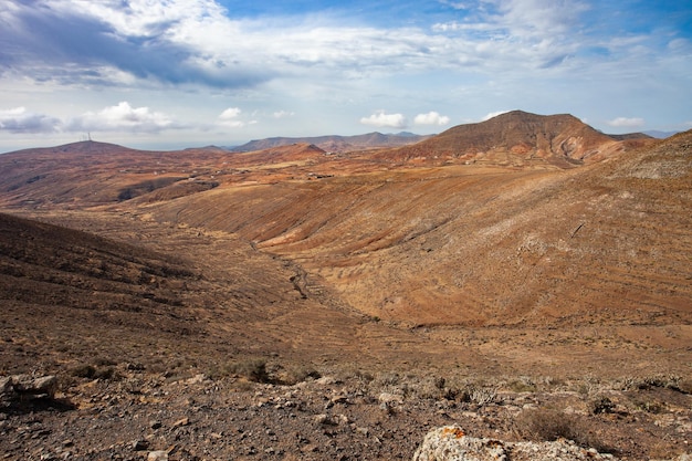 Vista del paesaggio vulcanico di Fuerteventura, Isole Canarie, Spagna