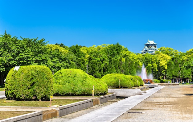 Vista del parco del castello di Osaka in Osaka, Giappone