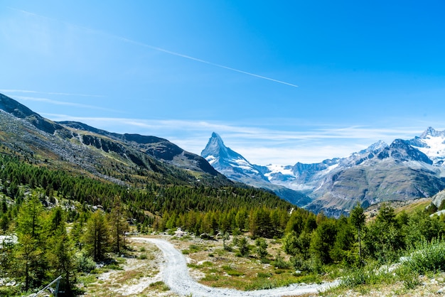 vista del picco del Cervino a Zermatt, in Svizzera.