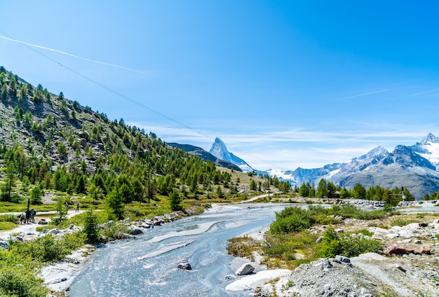 vista del picco del Cervino a Zermatt, in Svizzera.