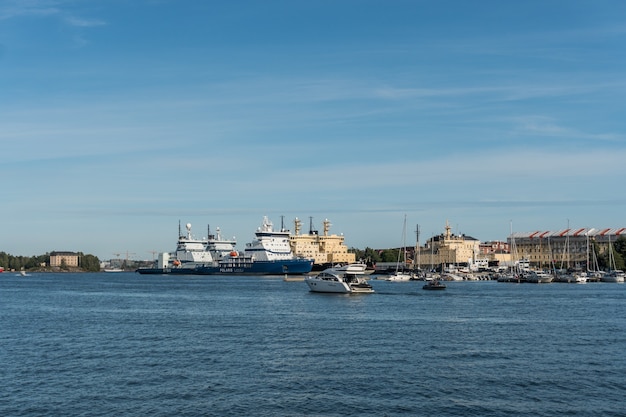 Vista del porto di Helsinki, Finlandia