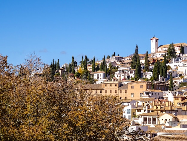 Vista del quartiere Albaicin di Granada, Andalusia (Spagna)