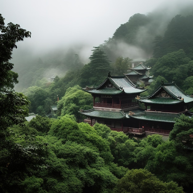 Vista del tempio cinese