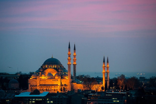 Vista del tramonto a Istanbul dalla Torre di Galata.