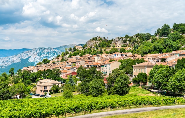 Vista del villaggio di Aiguines nel dipartimento del Var della Francia