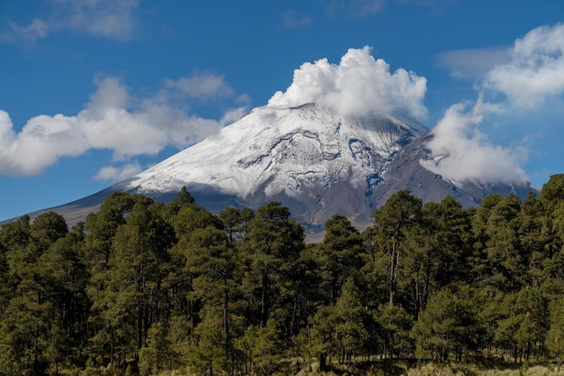 Vista del vulcano Popocatepetl in Messico