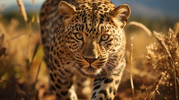 Vista dell'animale leopardo allo stato brado