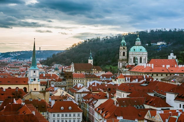 Vista dell'inverno Praga in Repubblica Ceca