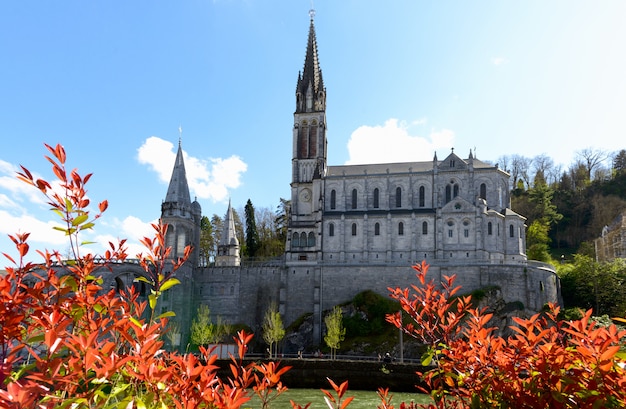 Vista della cattedrale di Lourdes, in Francia