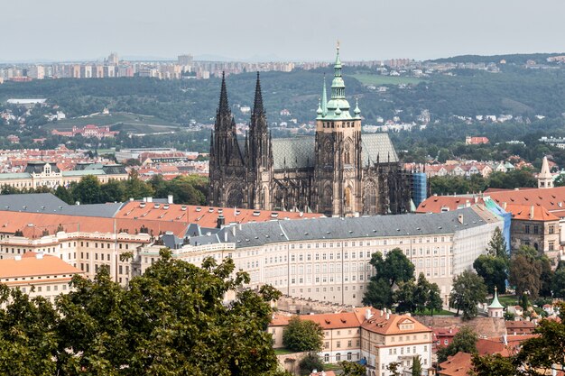 Vista della Cattedrale di Praga dalla Torre di Petrin