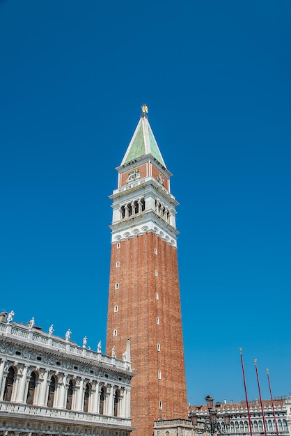 Vista della cima del Campanile di San Marco a Venezia Italia