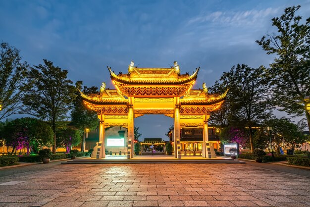 Vista della città antica di dangkou, wuxi, jiangsu, Cina