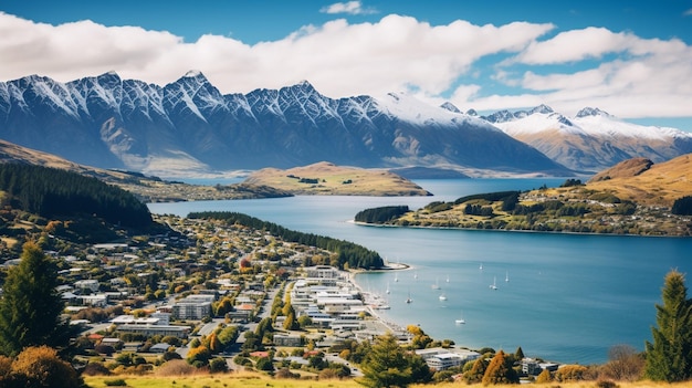 Vista della città della Nuova Zelanda