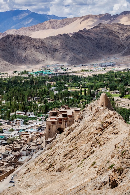 Vista della città di Leh dall'alto