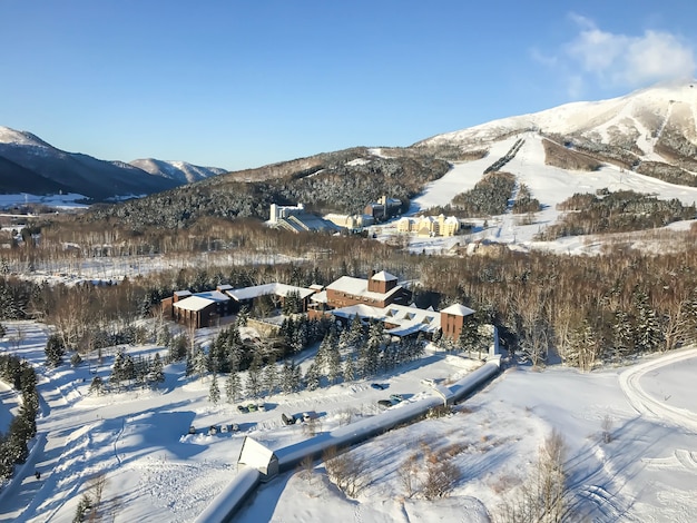 Vista della città di Niseko, Hokkaido in Giappone