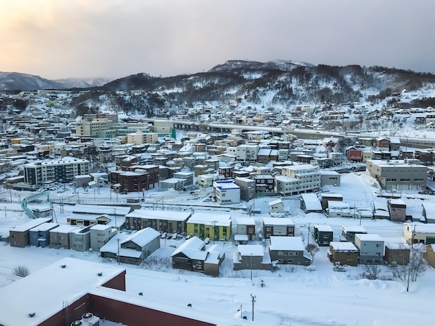 Vista della città di Otaru, Hokkaido Giappone