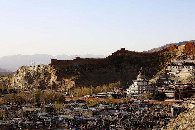 vista della città in Tibet Cina