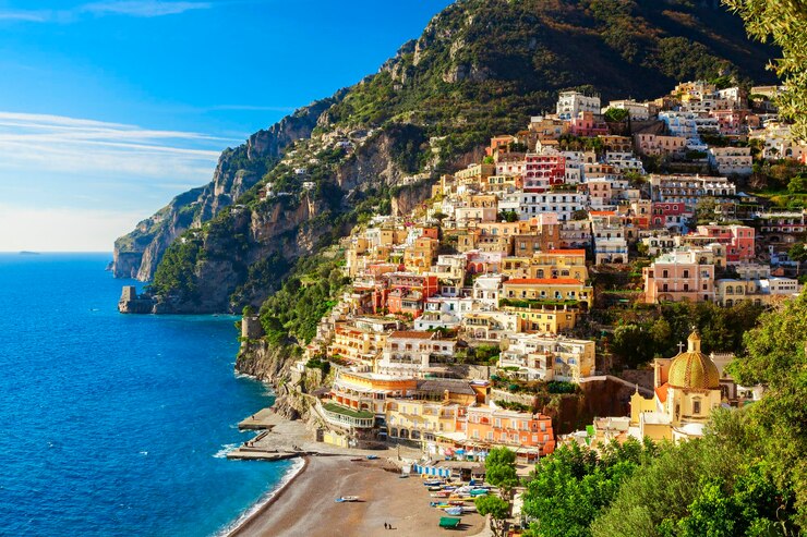 Vista della costa di Positano