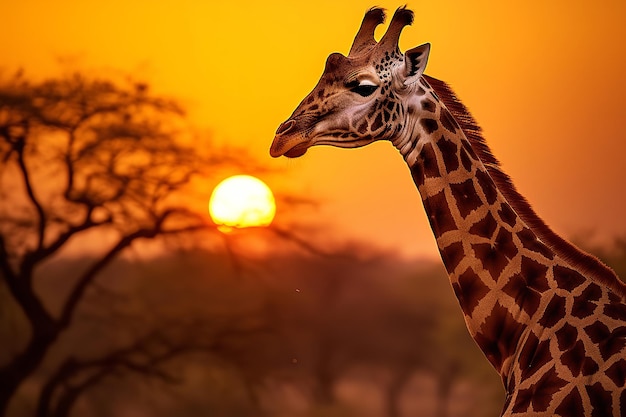 Vista della giraffa in natura