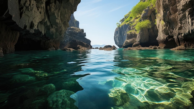 Vista della grotta costiera