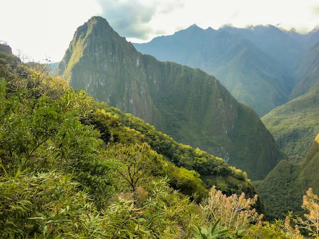 Vista della montagna Huayna Picchu a Cusco in Perù