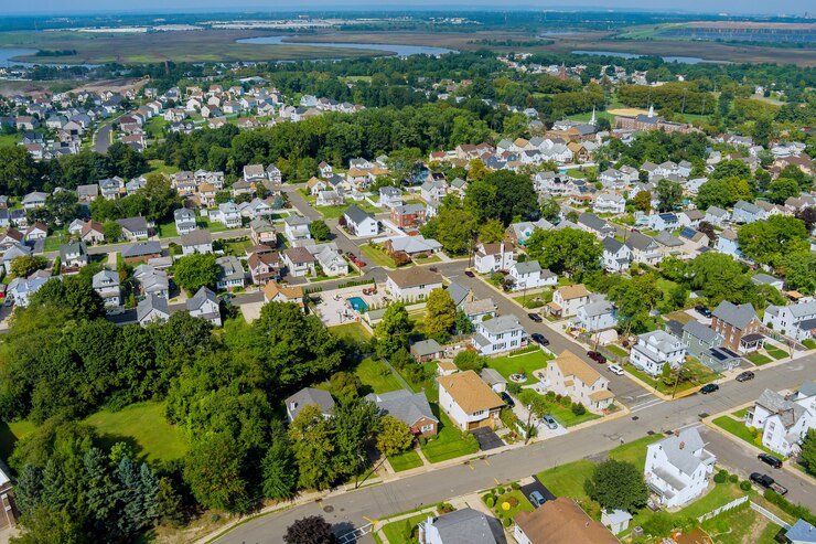 Foto vista della piccola cittadina americana di provincia a sayreville new jersey usa